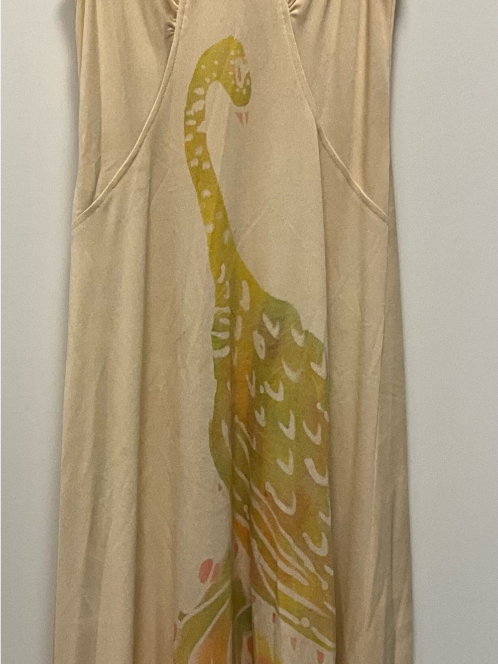 Pat Richards 70s Vintage Peacock Maxi Dress